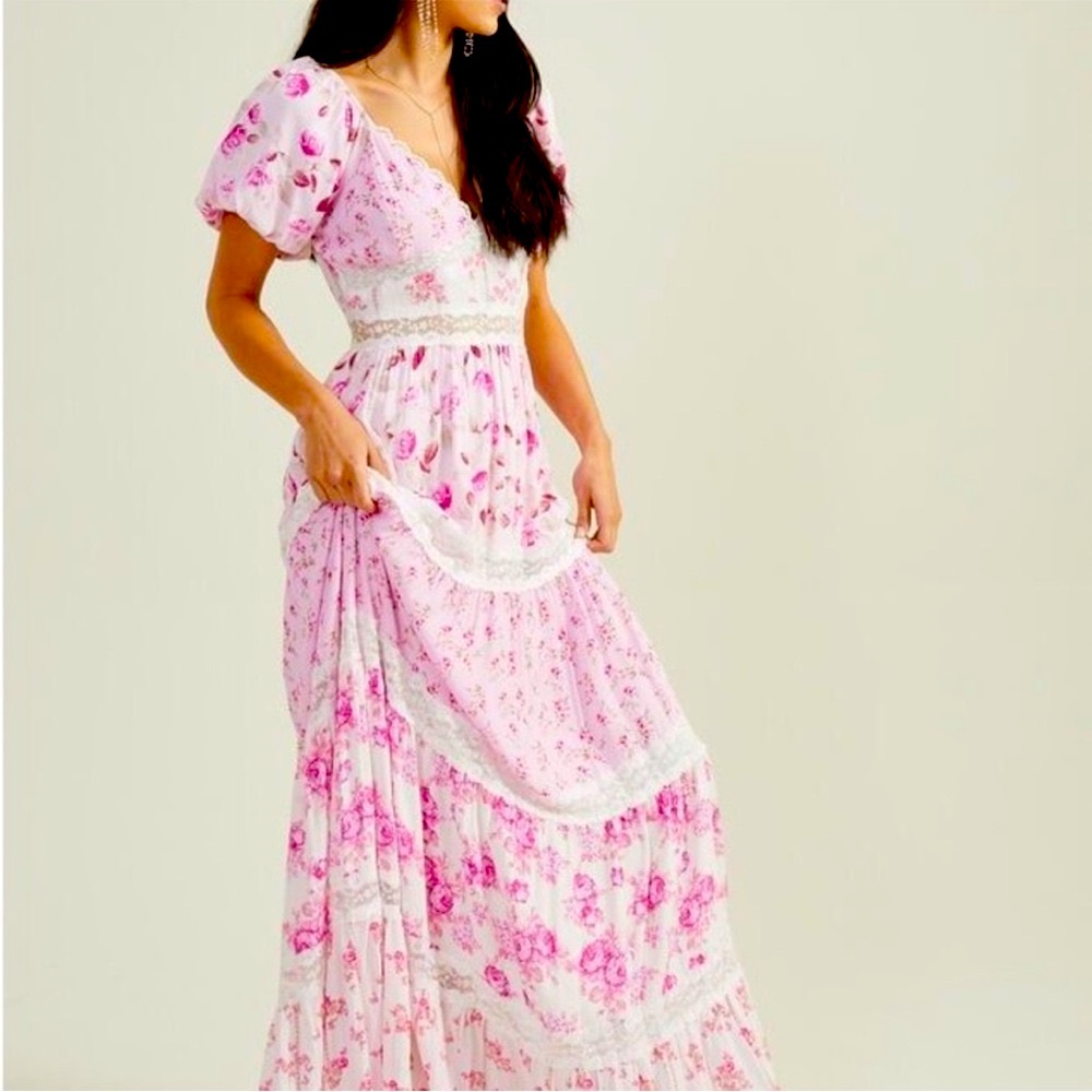 Altar’d State Darianne Floral Pink Maxi Dress